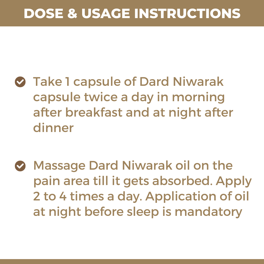 Dard Niwarak Ayurvedic Pain Relief Oil & Capsules: For Quick & Long Lasting Relief from Joint, Bone, Muscle & Body Pain