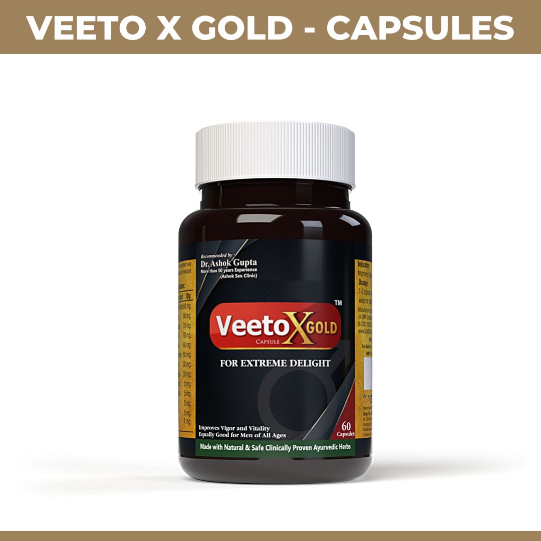 Veeto X Gold: Ayurvedic Medicine for Strength, Stamina & Vitality in Men (Capsule + Oil)